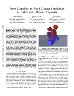 From Compliant to Rigid Contact Simulation: a Unified and Efficient
  Approach