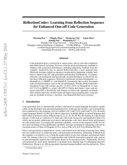 ReflectionCoder: Learning from Reflection Sequence for Enhanced One-off Code Generation