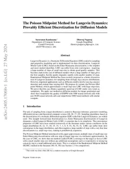 The Poisson Midpoint Method for Langevin Dynamics: Provably Efficient Discretization for Diffusion Models