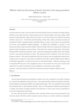 Efficient mid-term forecasting of hourly electricity load using generalized additive models