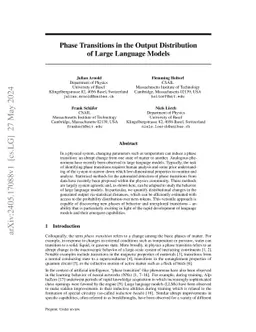 Phase Transitions in the Output Distribution of Large Language Models