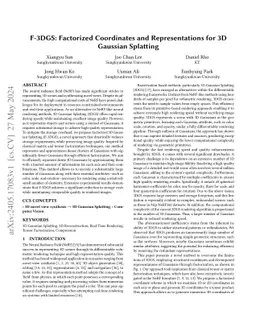F-3DGS: Factorized Coordinates and Representations for 3D Gaussian
  Splatting