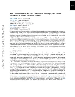 Sok: Comprehensive Security Overview, Challenges, and Future Directions
  of Voice-Controlled Systems