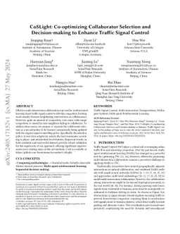 CoSLight: Co-optimizing Collaborator Selection and Decision-making to
  Enhance Traffic Signal Control