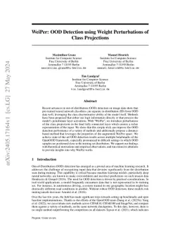 WeiPer: OOD Detection using Weight Perturbations of Class Projections