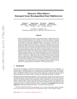 Memorize What Matters: Emergent Scene Decomposition from Multitraverse