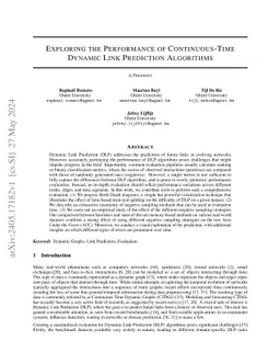 Exploring the Performance of Continuous-Time Dynamic Link Prediction
  Algorithms