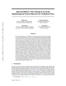 Spectral-Refiner: Accurate Fine-Tuning of Spatiotemporal Fourier Neural Operator for Turbulent Flows