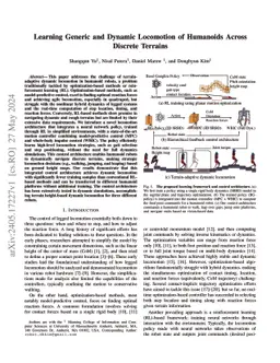 Learning Generic and Dynamic Locomotion of Humanoids Across Discrete
  Terrains