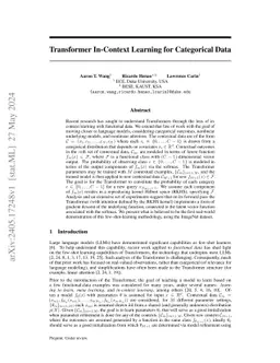 On Understanding Attention-Based In-Context Learning for Categorical Data
