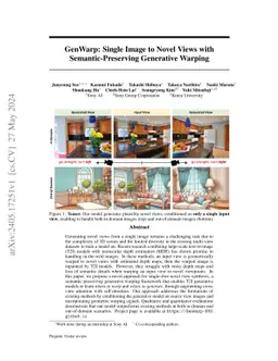 GenWarp: Single Image to Novel Views with Semantic-Preserving Generative
  Warping