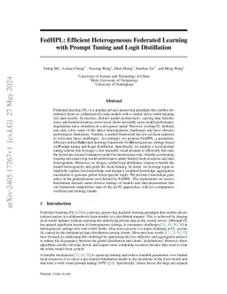 FedHPL: Efficient Heterogeneous Federated Learning with Prompt Tuning
  and Logit Distillation