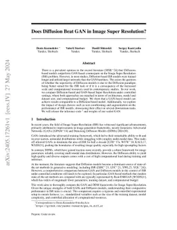 Does Diffusion Beat GAN in Image Super Resolution?