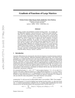 Gradients of Functions of Large Matrices