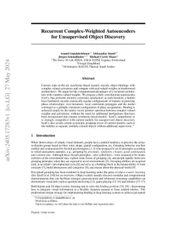 Recurrent Complex-Weighted Autoencoders for Unsupervised Object
  Discovery