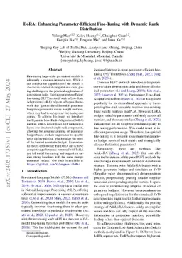 DoRA: Enhancing Parameter-Efficient Fine-Tuning with Dynamic Rank
  Distribution