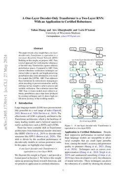 A One-Layer Decoder-Only Transformer is a Two-Layer RNN: With an
  Application to Certified Robustness