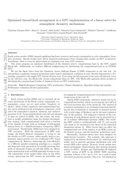 Optimized thread-block arrangement in a GPU implementation of a linear
  solver for atmospheric chemistry mechanisms