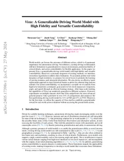 Vista: A Generalizable Driving World Model with High Fidelity and
  Versatile Controllability