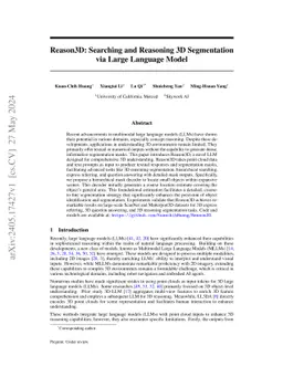 Reason3D: Searching and Reasoning 3D Segmentation via Large Language Model