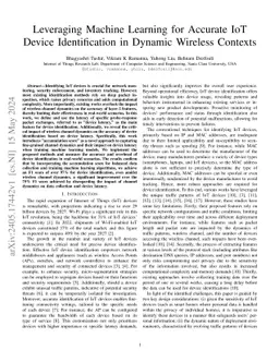 Leveraging Machine Learning for Accurate IoT Device Identification in
  Dynamic Wireless Contexts