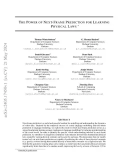 The Power of Next-Frame Prediction for Learning Physical Laws