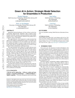 Green AI in Action: Strategic Model Selection for Ensembles in Production