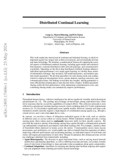 Distributed Continual Learning
