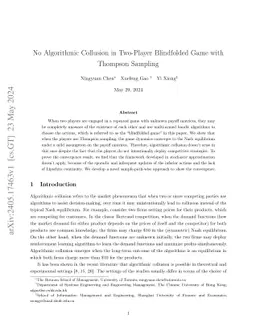 Is Thompson Sampling Susceptible to Algorithmic Collusion?