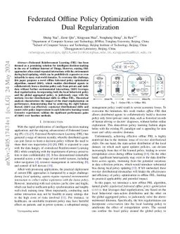 Federated Offline Policy Optimization with Dual Regularization
