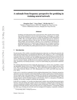 A rationale from frequency perspective for grokking in training neural
  network