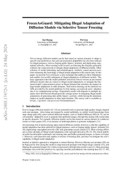FreezeAsGuard: Mitigating Illegal Adaptation of Diffusion Models via
  Selective Tensor Freezing