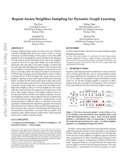 Repeat-Aware Neighbor Sampling for Dynamic Graph Learning