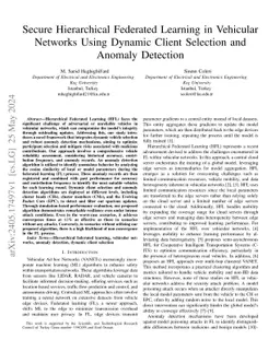 Secure Hierarchical Federated Learning in Vehicular Networks Using
  Dynamic Client Selection and Anomaly Detection