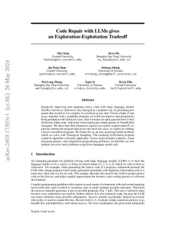 Code Repair with LLMs gives an Exploration-Exploitation Tradeoff