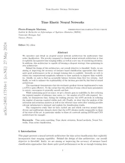 Time Elastic Neural Networks