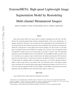 ExtremeMETA: High-speed Lightweight Image Segmentation Model by
  Remodeling Multi-channel Metamaterial Imagers