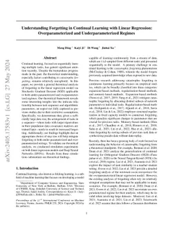 Understanding Forgetting in Continual Learning with Linear Regression