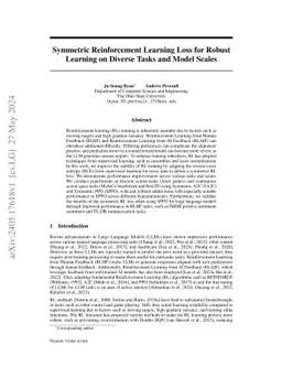 Symmetric Reinforcement Learning Loss for Robust Learning on Diverse Tasks and Model Scales