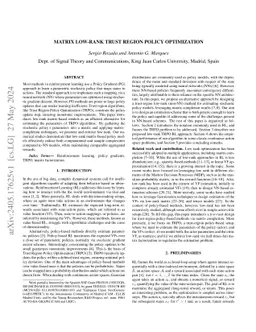 Matrix Low-Rank Trust Region Policy Optimization