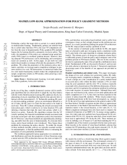 Matrix Low-Rank Approximation For Policy Gradient Methods