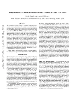 Tensor Low-rank Approximation of Finite-horizon Value Functions