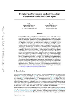Sports-Traj: A Unified Trajectory Generation Model for Multi-Agent Movement in Sports