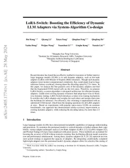 LoRA-Switch: Boosting the Efficiency of Dynamic LLM Adapters via
  System-Algorithm Co-design