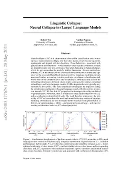 Linguistic Collapse: Neural Collapse in (Large) Language Models
