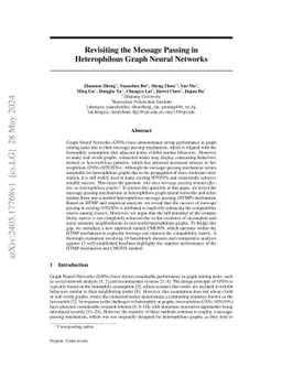 Revisiting the Message Passing in Heterophilous Graph Neural Networks