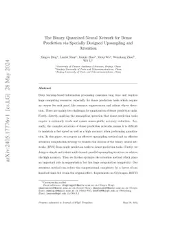 The Binary Quantized Neural Network for Dense Prediction via Specially
  Designed Upsampling and Attention