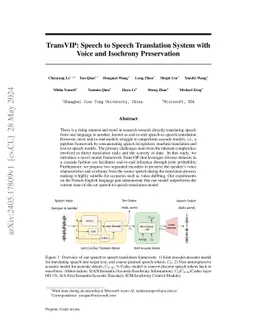 TransVIP: Speech to Speech Translation System with Voice and Isochrony
  Preservation