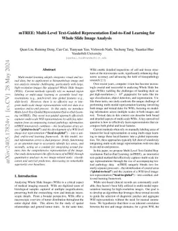 mTREE: Multi-Level Text-Guided Representation End-to-End Learning for
  Whole Slide Image Analysis