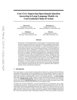 Conv-CoA: Improving Open-domain Question Answering in Large Language
  Models via Conversational Chain-of-Action